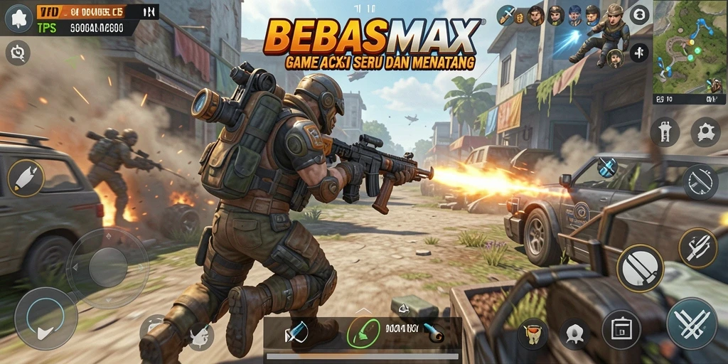 Tampilan menarik gameplay BEBASMAX dalam aksi TPS.