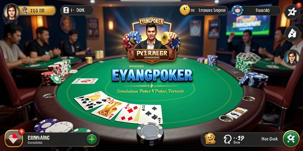 Tampilan menarik dari gameplay poker di EYANGPOKER.