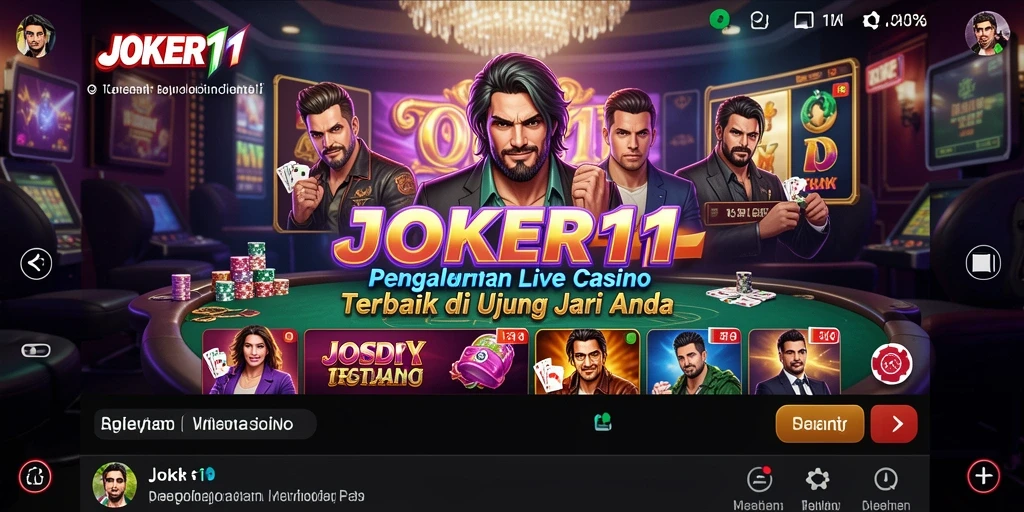 Tampilan gameplay Live Casino yang mendebarkan di JOKER11 dengan dealer langsung.