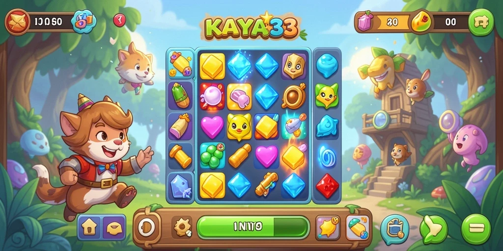 Gameplay KAYA33 yang penuh warna dan seru di dunia Match-3.