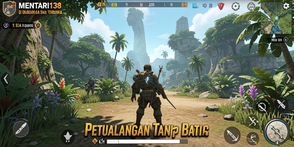 Screenshot gameplay MENTARI138 yang menggambarkan dunia terbuka yang luas.