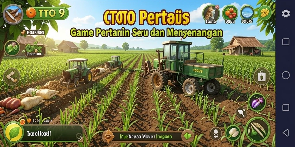 TOTO9 menampilkan gameplay bertani yang menarik dan penuh warna.